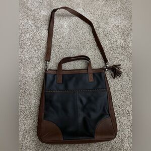Ili New York leather tote bag Stylish Black and Brown Tote Bag